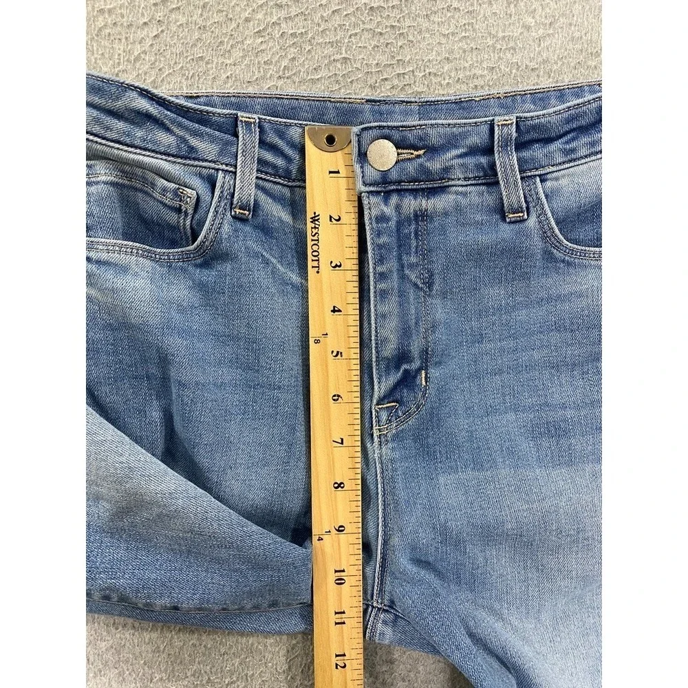 L'AGENCE Kendra High Waist Cropped Flare Raw Hem Womens 30 Stretch‎ Alamo Jeans